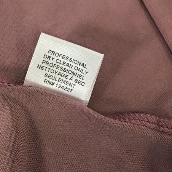 MISA LOS ANGELES SZ S Mauve Teget Twist Knot Long sleeve V-Neck Dress NWT 0B14 - Picture 8 of 8